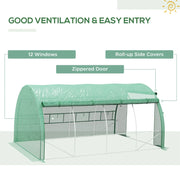 Image of a green 4 meter by 3 meter poly tunnel greenhouse