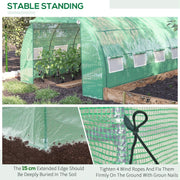 Image of a green 4 meter by 3 meter poly tunnel greenhouse