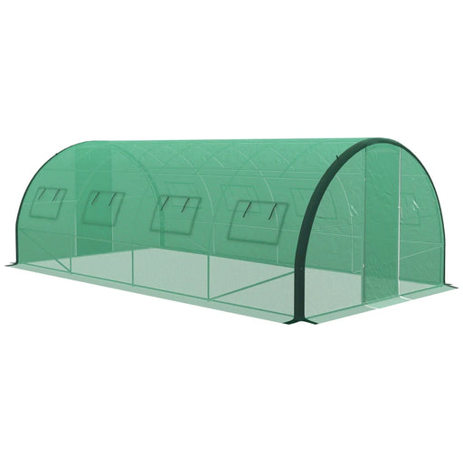 Image of a Green Outsunny Poly Tunnel Greenhouse