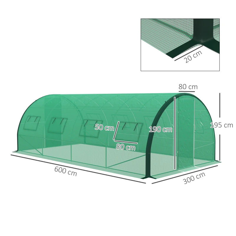 Image of a Green Outsunny Poly Tunnel Greenhouse