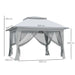 Image of an Outsunny Pop Up Garden Gazebo With Sides, 3.6m x 3.6m, Grey