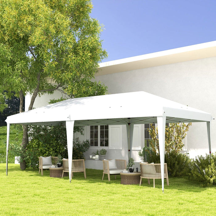 Image of an Outsunny Pop Up Gazebo 6m x 3m, White