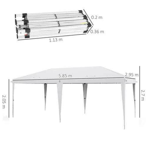 Image of an Outsunny Pop Up Gazebo 6m x 3m, White