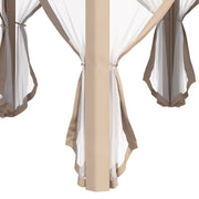 Image of an Outsunny Pop Up Hexagon Gazebo With Sides, 3x4m, Khaki