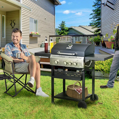 Gas BBQ 3 Burner With Side Burner Outsunny