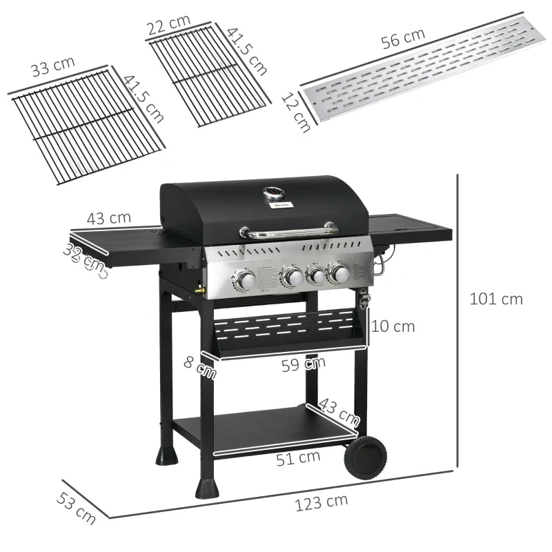 Gas BBQ 3 Burner With Side Burner