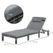 Image of a set of 2 grey rattan sun lounger with cushions and adjustable backrests