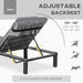 Image of a set of 2 grey rattan sun lounger with cushions and adjustable backrests