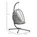 Image of a Rattan Swinging Egg Chair With Stand, Light Grey 