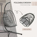 Image of a Rattan Swinging Egg Chair With Stand, Light Grey 