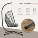 Image of a Rattan Swinging Egg Chair With Stand, Light Grey 