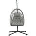 Image of a Rattan Swinging Egg Chair With Stand, Light Grey 