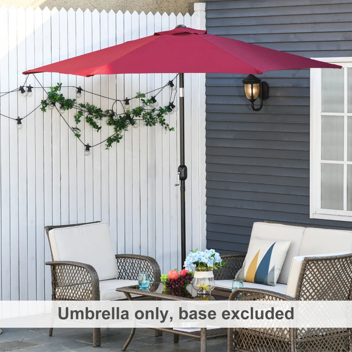 Image of a Red Crank Handle Parasol