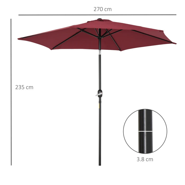 Image of a Red Crank Handle Parasol