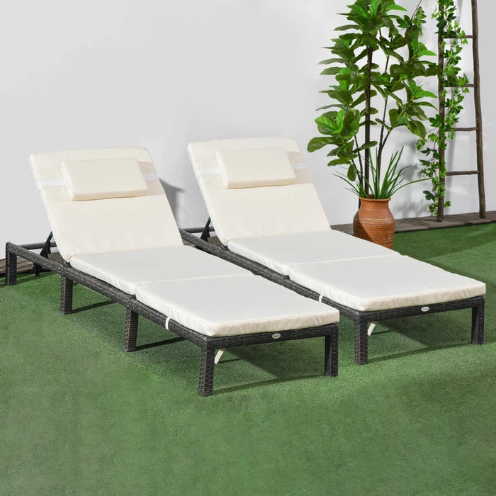 Cream rattan sun lounger hotsell