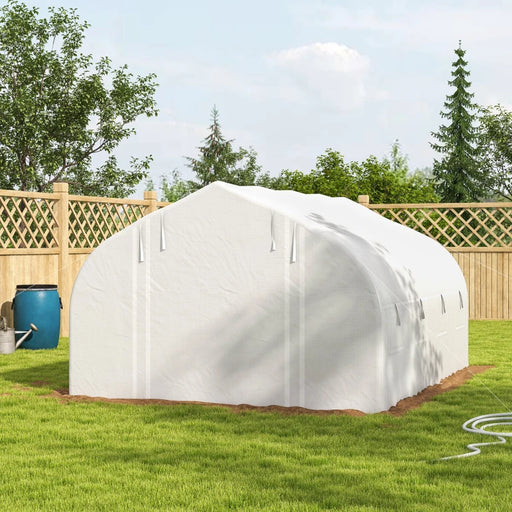 Image of a white Polytunnel greenhouse