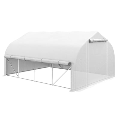 Image of a white Polytunnel greenhouse