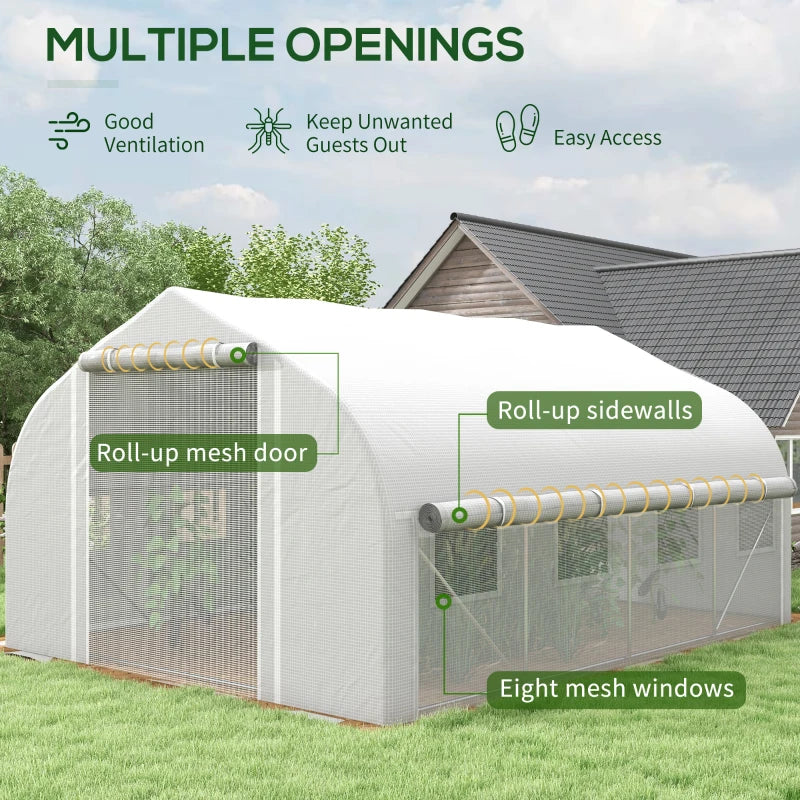 Image of a white Polytunnel greenhouse