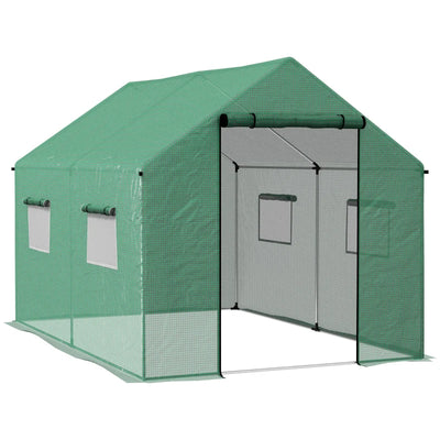 Image of a green 3 by 2 Meter Outsunny Walk In Greenhouse
