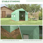 a green 3 by 2 Meter Outsunny Walk In Greenhouse