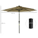 Image of a brown parasol with lights