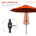 Image of an orange parasol with lights