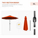Image of an orange parasol with lights
