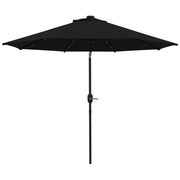 Image of a black parasol with lights