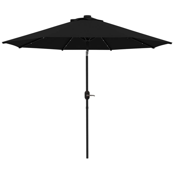Image of a black parasol with lights