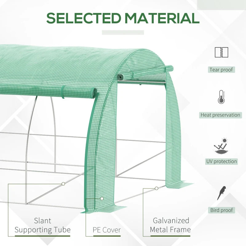 Image of a green poly tunnel greenhouse