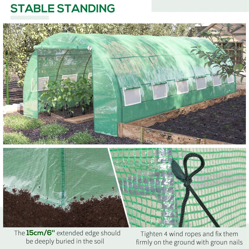 Image of a green poly tunnel greenhouse