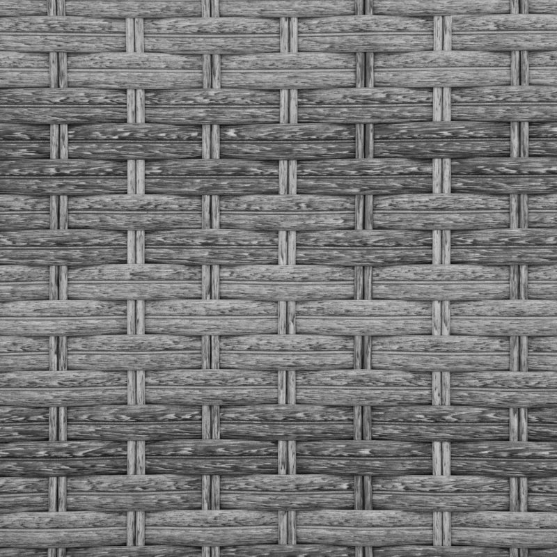 Image of a set of rattan sun loungers with cushions, wheels, and arms - Grey 