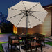 Image of a white parasol with lights