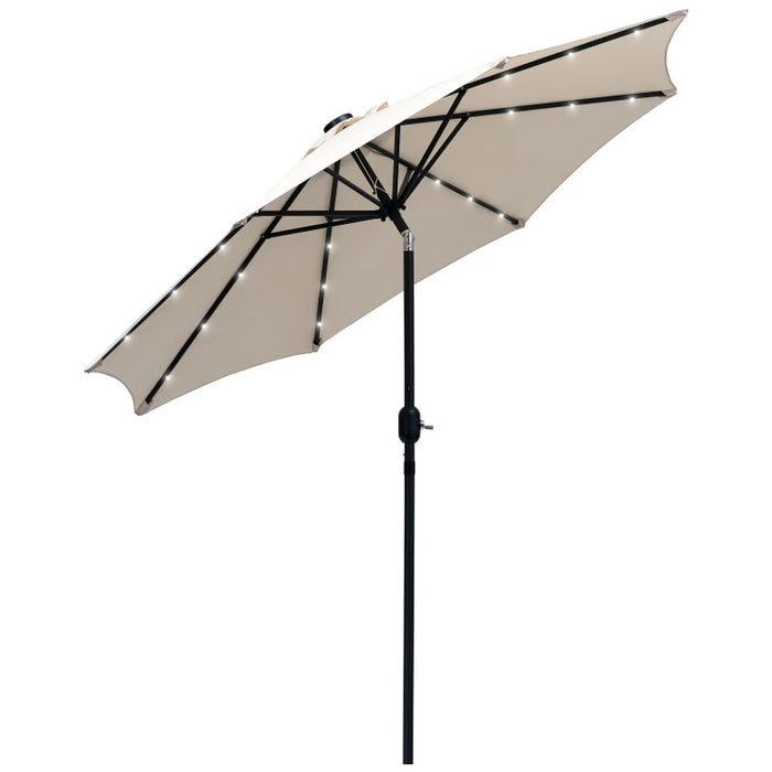 Image of a white parasol with lights