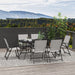 Outsunny 6 Seater Patio Dining Set With Umbrella Hole