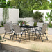 Outsunny 6 Seater Patio Dining Set With Umbrella Hole