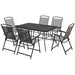 Outsunny 6 Seater Patio Dining Set With Umbrella Hole