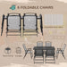 Outsunny 6 Seater Patio Dining Set With Umbrella Hole