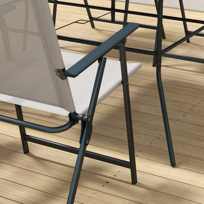 Outsunny 6 Seater Patio Dining Set With Umbrella Hole