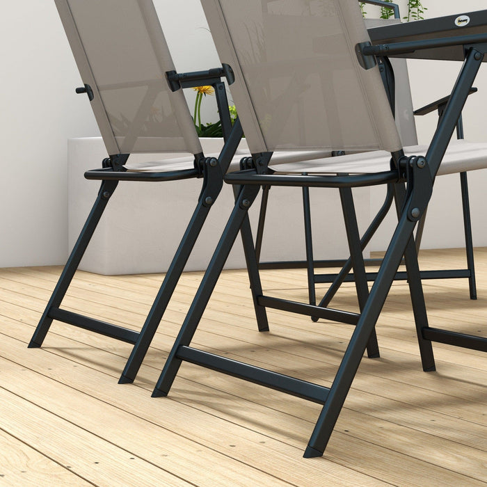 Outsunny 6 Seater Patio Dining Set With Umbrella Hole