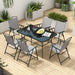 Outsunny 6 Seater Patio Dining Set With Umbrella Hole