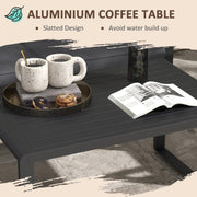 Image of an Outsunny Contemporary Aluminium Outdoor Conversation Set Black and Grey