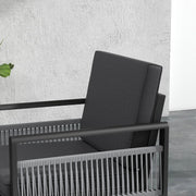 Image of an Outsunny Contemporary Aluminium Outdoor Conversation Set Black and Grey