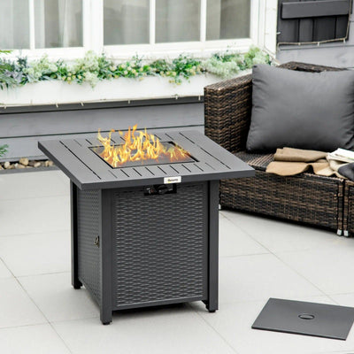 Outsunny Gas Fire Pit Table With Cover