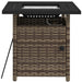 Outsunny Brown Rattan Gas Firepit Table With Cover