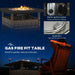Outsunny Brown Rattan Gas Firepit Table With Cover