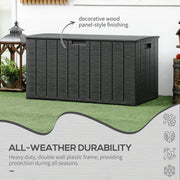 Image of a Large Waterproof Plastic Garden Storage Box, 336L, Black