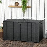 Image of a Large Waterproof Plastic Garden Storage Box, 336L, Black