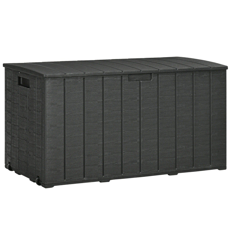 Image of a Large Waterproof Plastic Garden Storage Box, 336L, Black