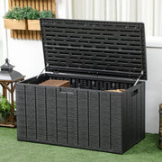 Image of a Large Waterproof Plastic Garden Storage Box, 336L, Black